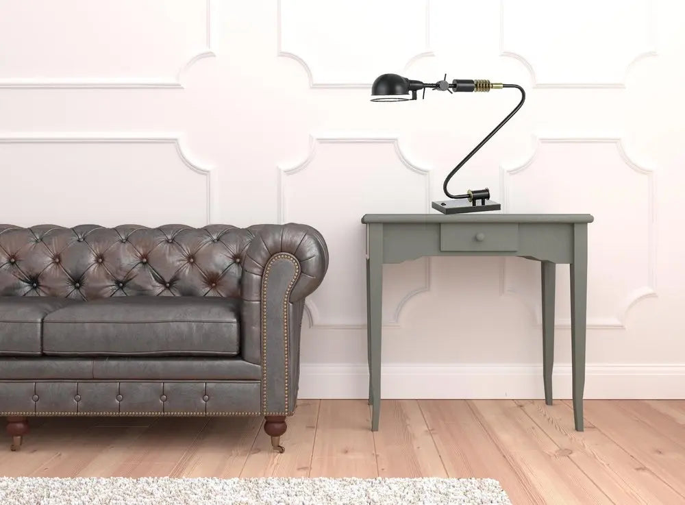 21" Bronze Metal Desk Table Lamp With Bronze Dome Shade HomeRoots