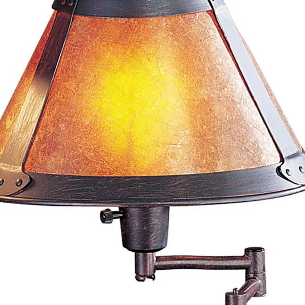 18" Gray Metal Candlestick Table Lamp With Amber Empire Shade HomeRoots