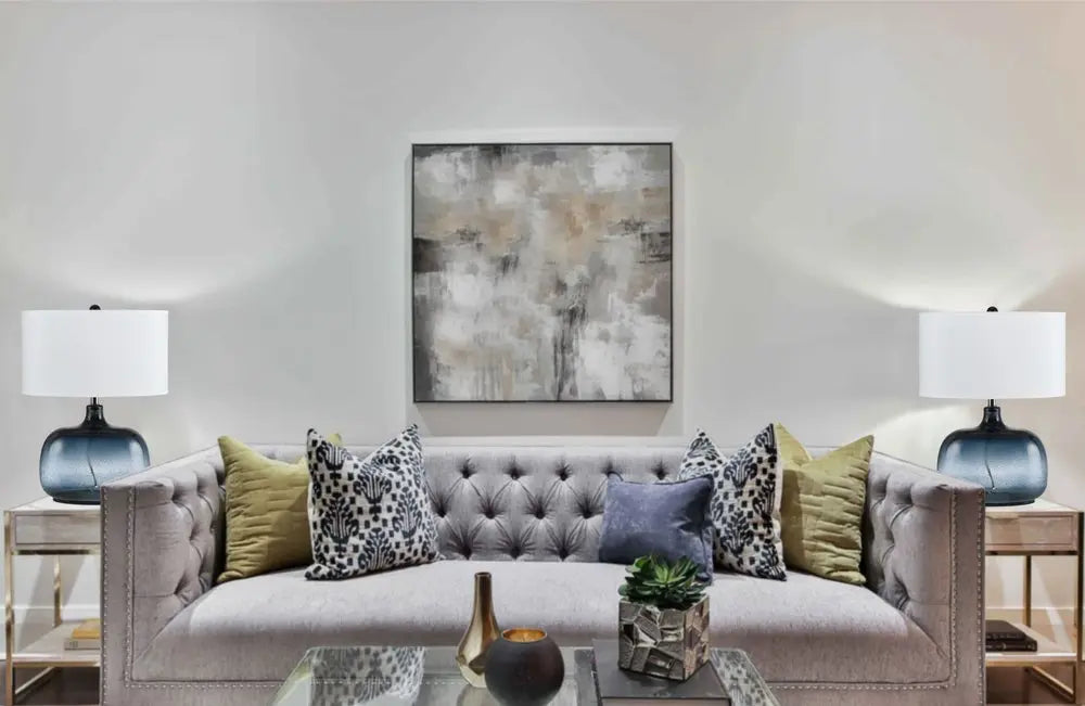 24" Dark Blue Glass Table Lamp With White Novelty Shade HomeRoots