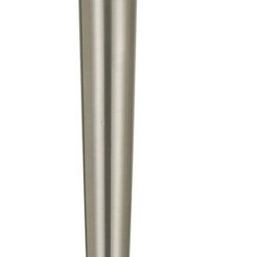 29" Nickel Metal Usb Table Lamp With Off White Empire Shade HomeRoots