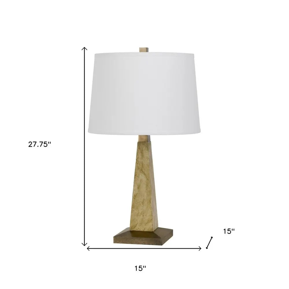 28" Brown Table Lamp With Off White Empire Shade HomeRoots