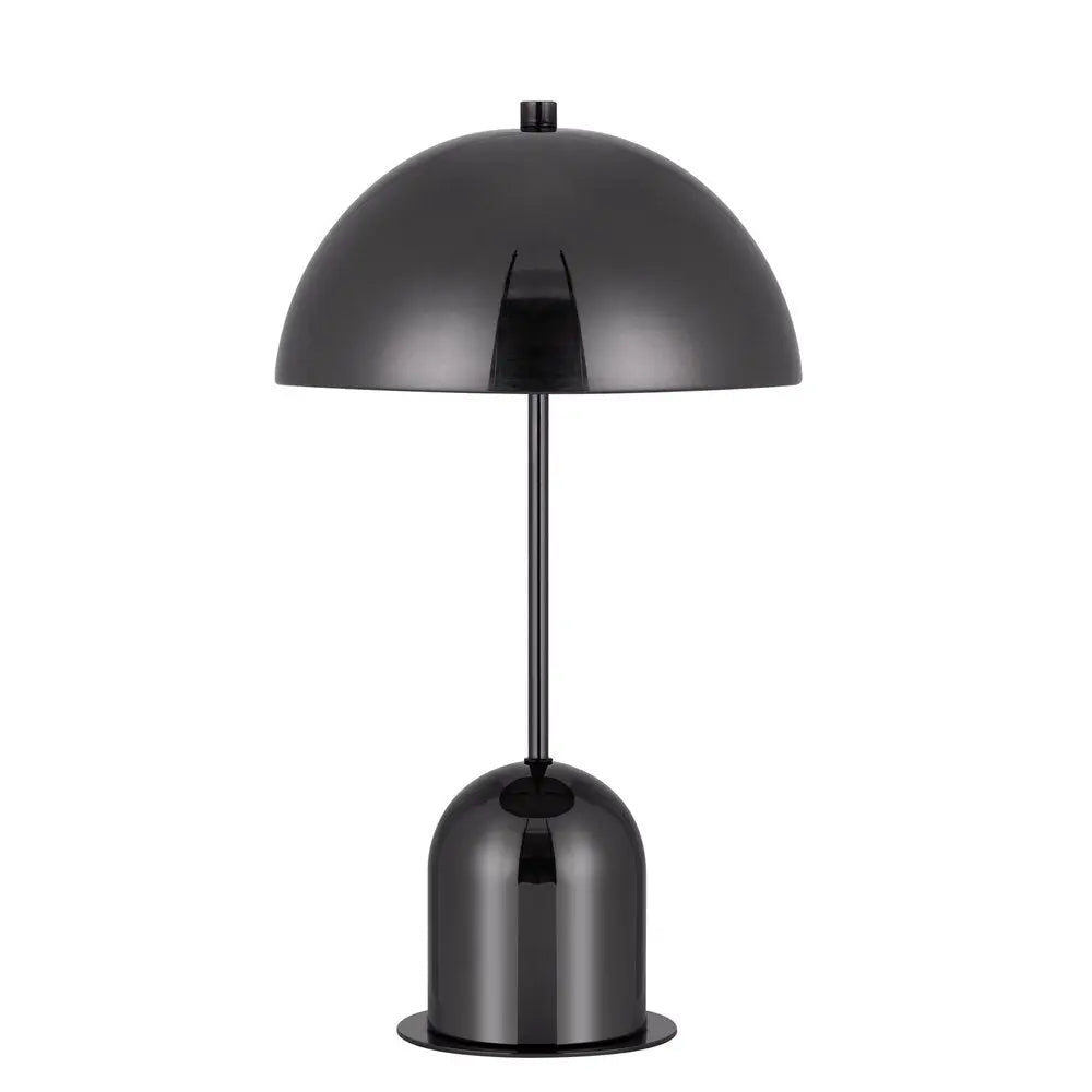 20" Gunmetal Dark Gray Desk Table Lamp With Half Dome Shade HomeRoots