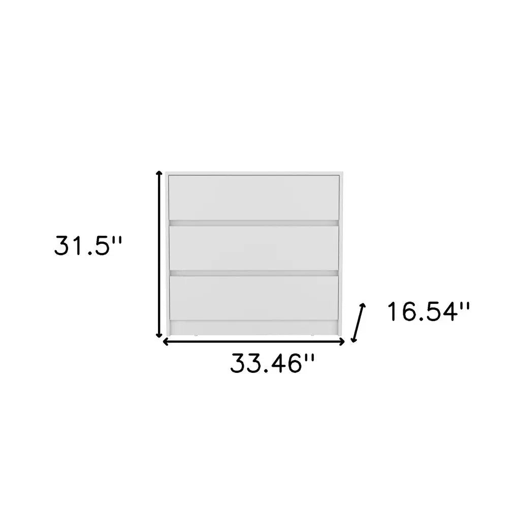 33" Black Three Drawer Dresser