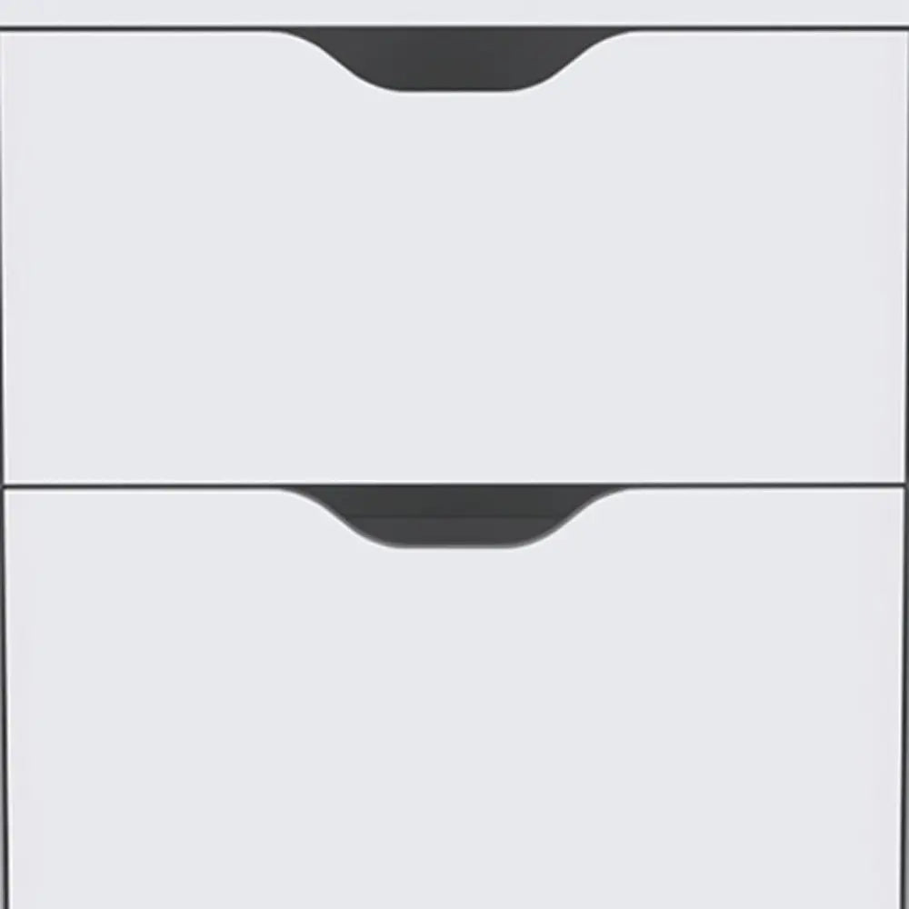 19" White Wood Two Drawer Nightstand HomeRoots