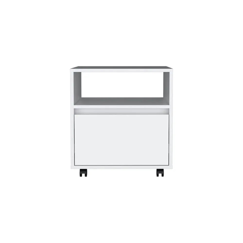 20" White Wood One Drawer Nightstand HomeRoots