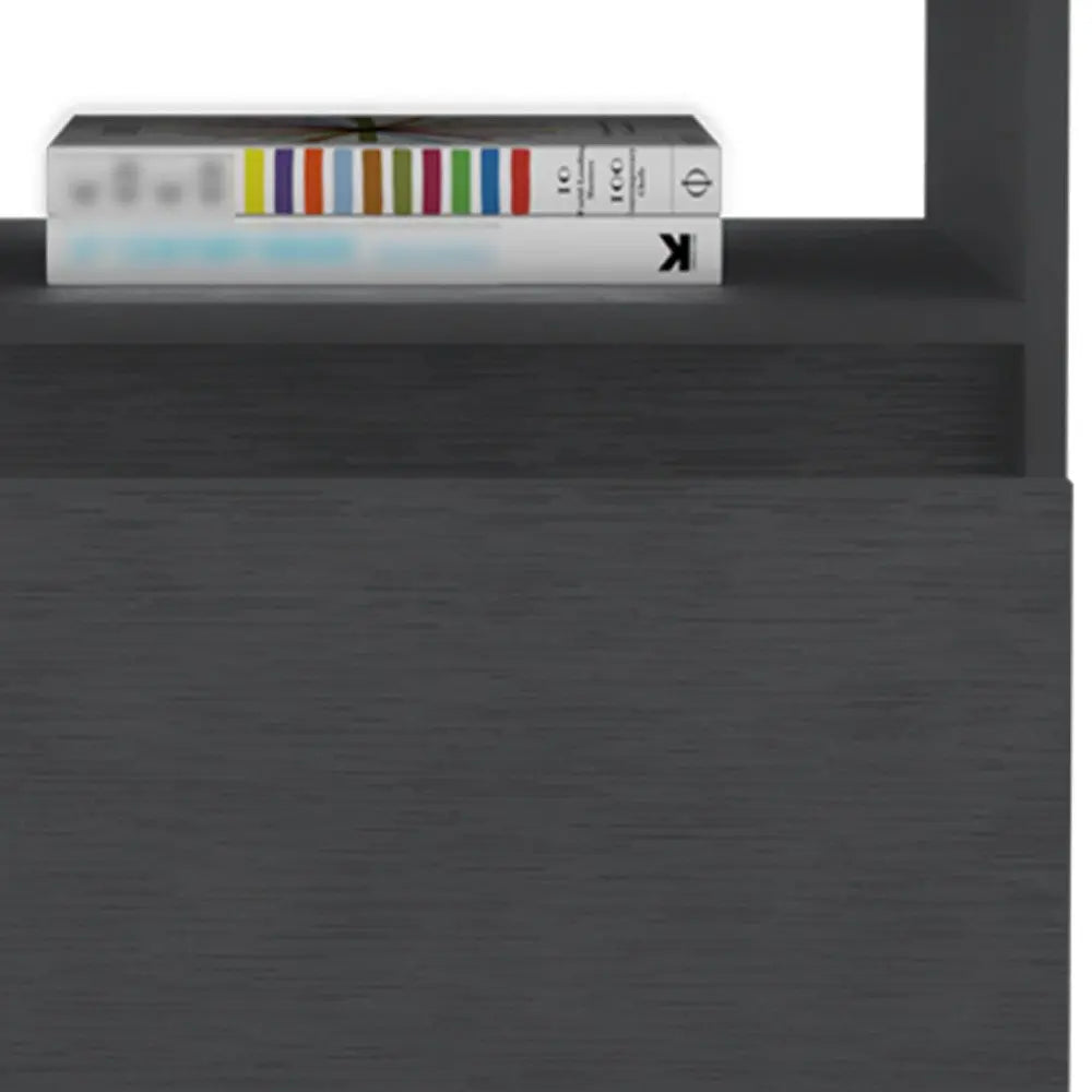 20" Black Wood One Drawer Nightstand HomeRoots