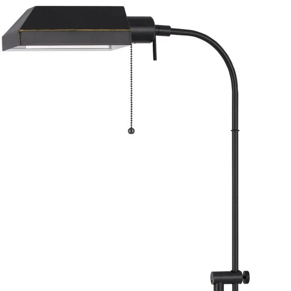 57" Bronze Metal Adjustable Floor Lamp With Bronze Metal Square Shade HomeRoots