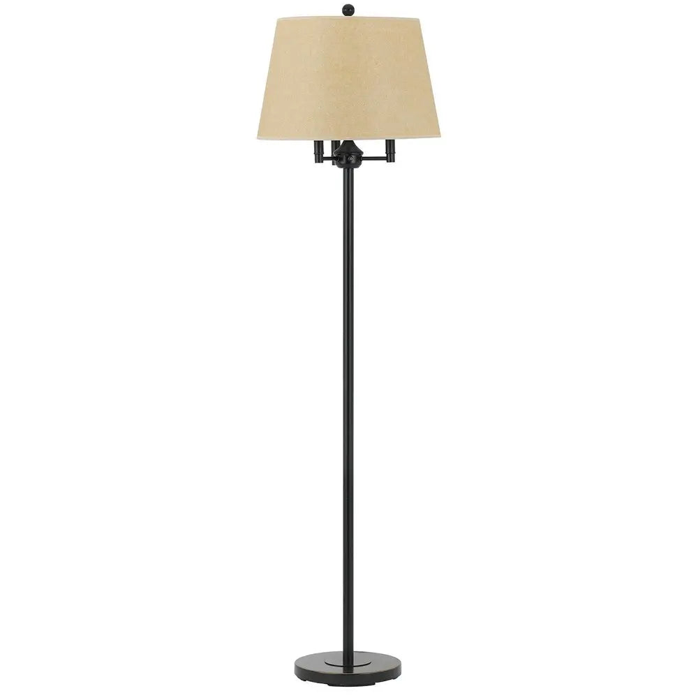 62" Bronze Four Light Floor Lamp With Beige Fabric Square Shade HomeRoots