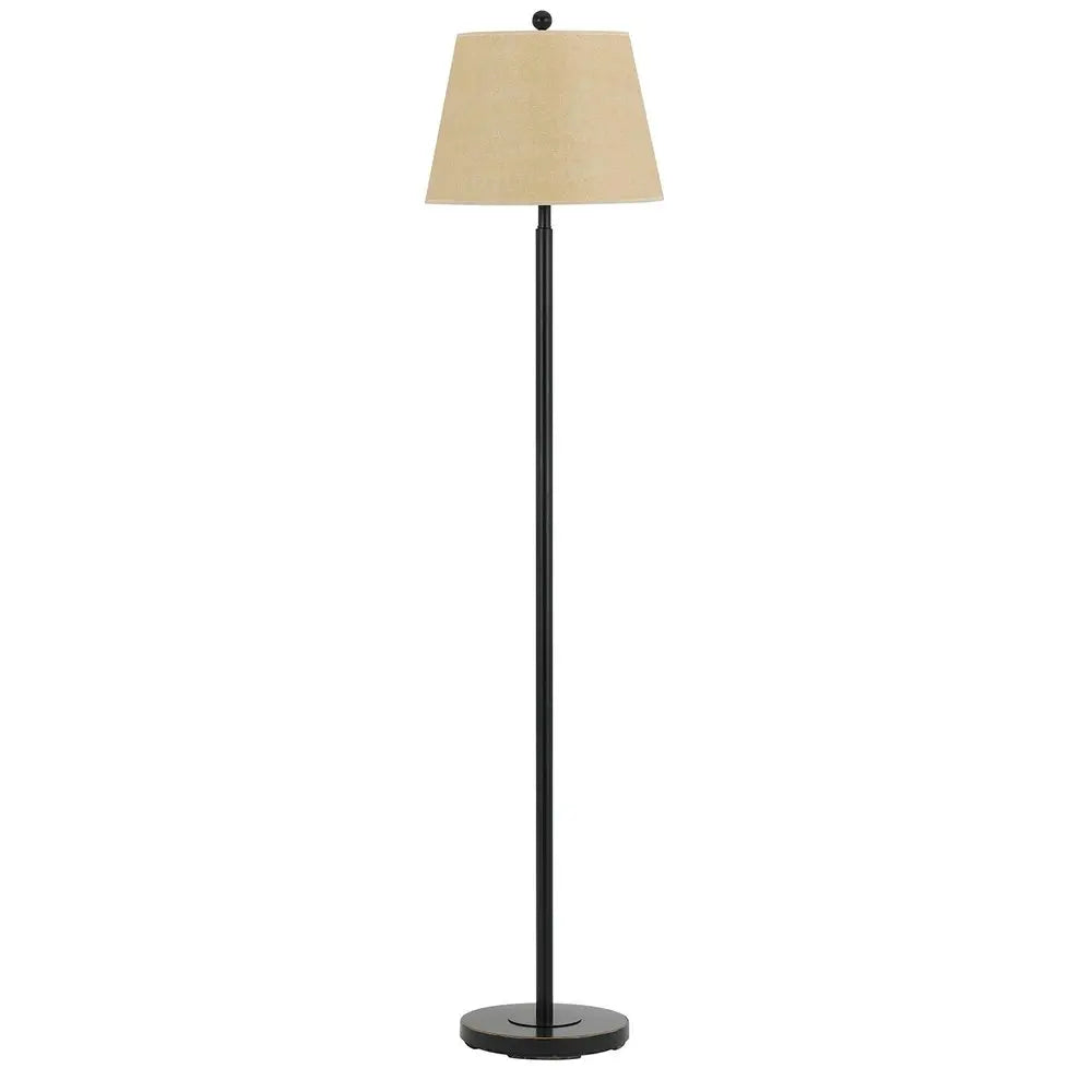 60" Bronze Traditional Shaped Floor Lamp With Tan Square Shade HomeRoots