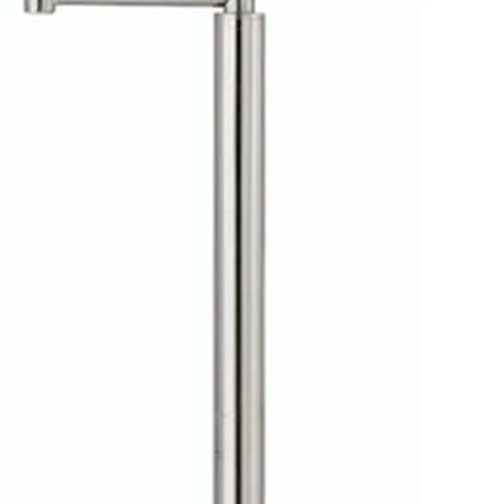 60" Nickel Swing Arm Floor Lamp With White Square Shade HomeRoots