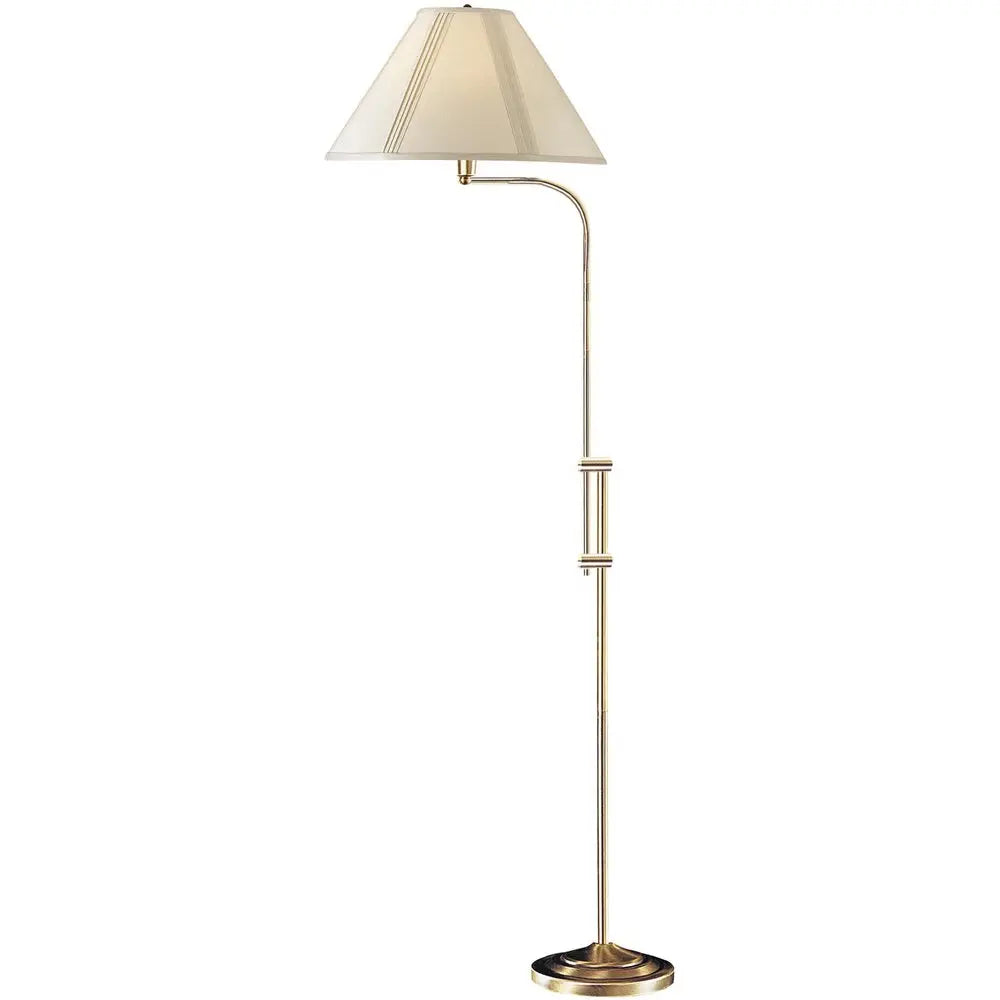 68" Bronze Adjustable Traditional Shaped Floor Lamp With Beige Empire Shade HomeRoots