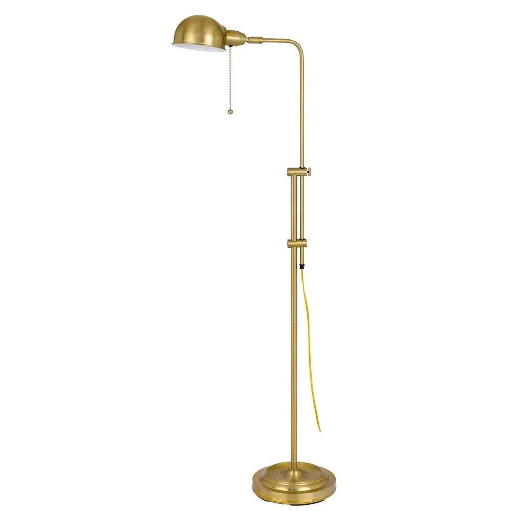 58" Brass Adjustable Floor Lamp With Bronze Dome Shade HomeRoots
