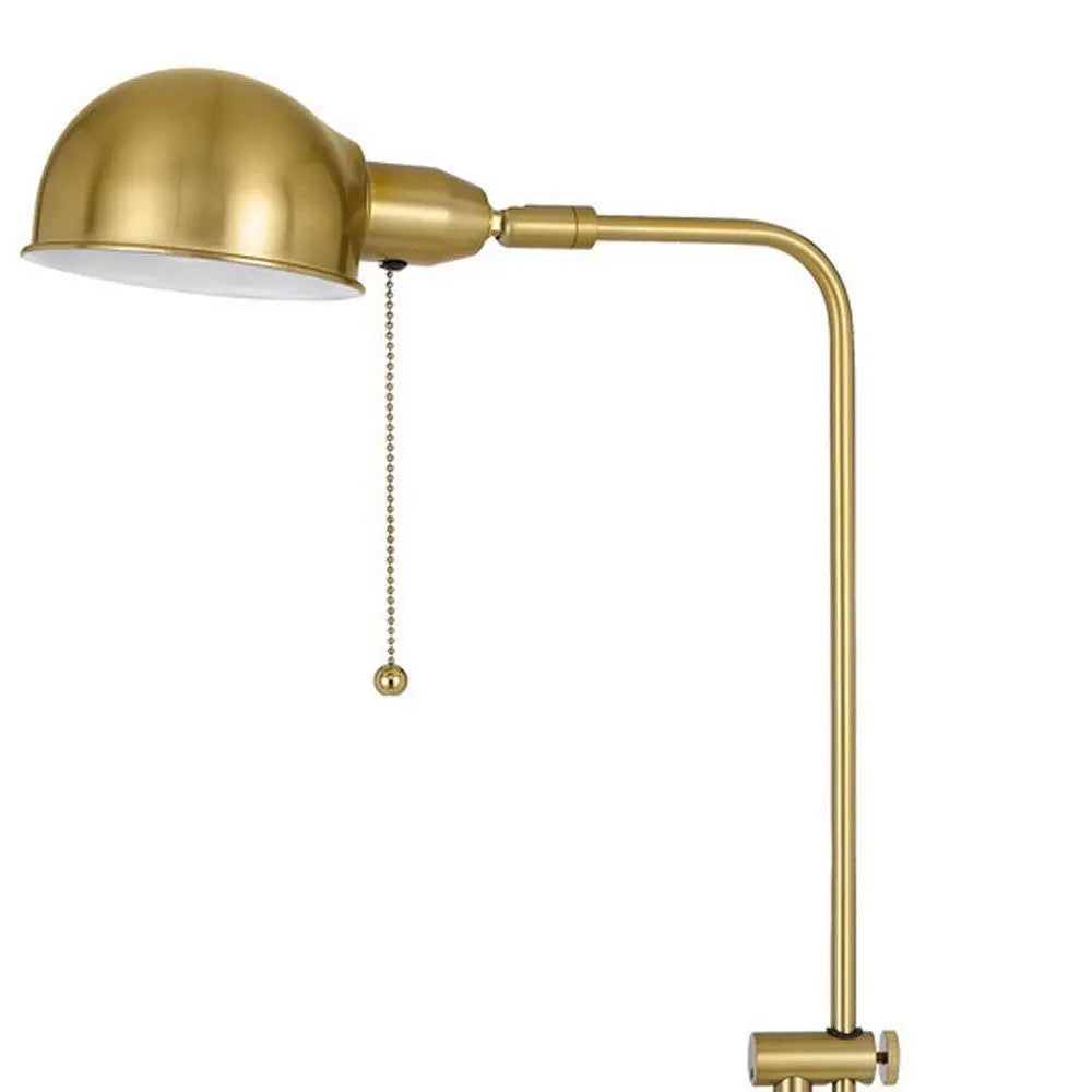 58" Brass Adjustable Floor Lamp With Bronze Dome Shade HomeRoots