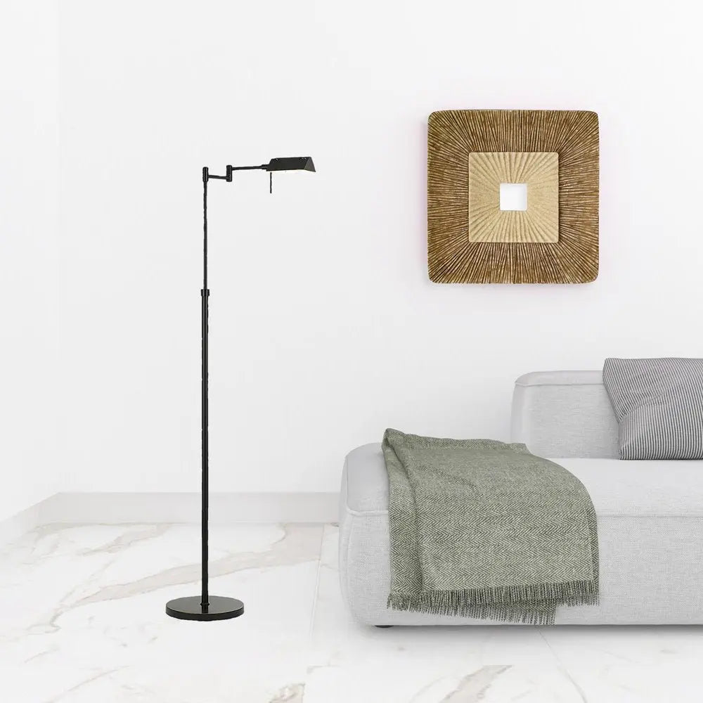 61" Bronze Adjustable Swing Arm Floor Lamp HomeRoots