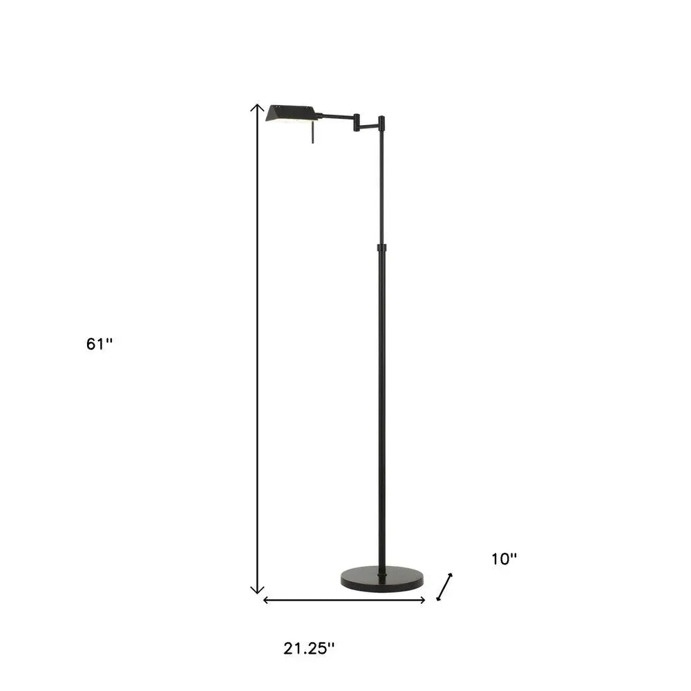 61" Bronze Adjustable Swing Arm Floor Lamp HomeRoots