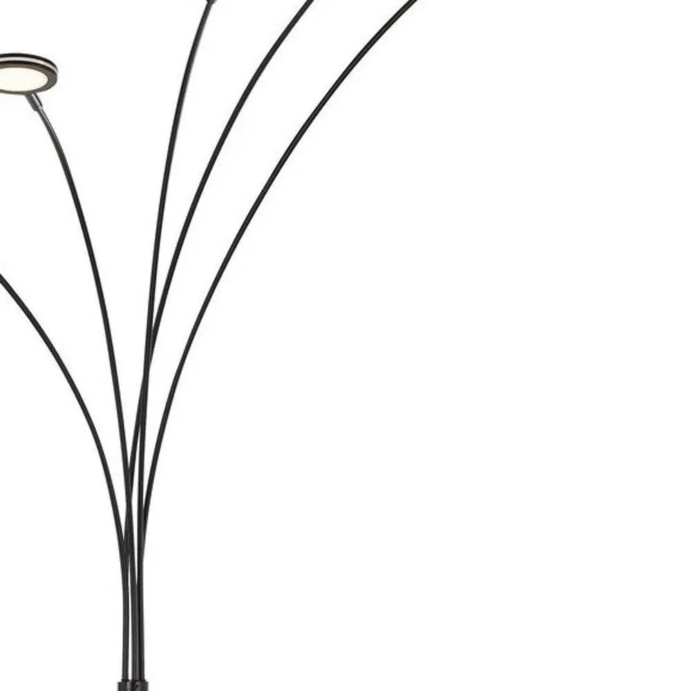 72" Bronze Five Light LED Arc Floor Lamp HomeRoots