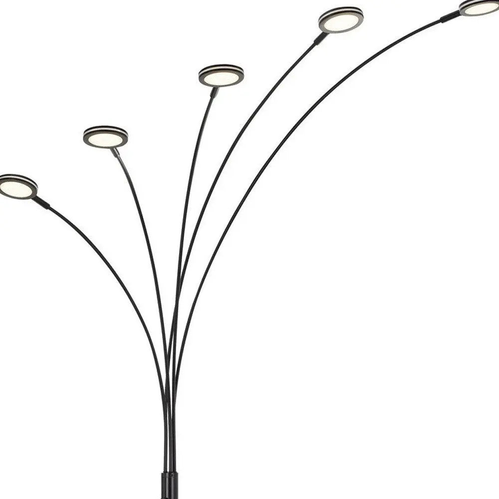 72" Bronze Five Light LED Arc Floor Lamp HomeRoots