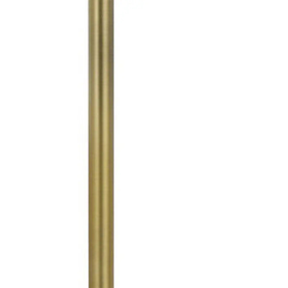 62" Brass Tray Table Floor Lamp With White Square Shade HomeRoots