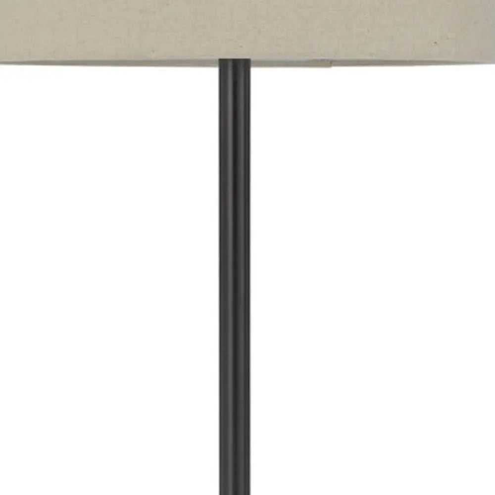 62" Bronze Tray Table Floor Lamp With Beige Drum Shade HomeRoots