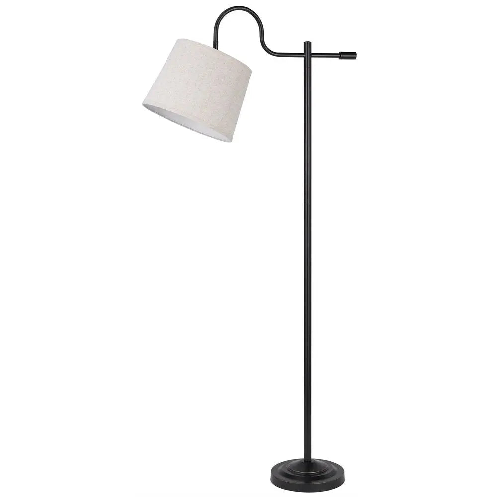 63" Bronze Adjustable Traditional Shaped Floor Lamp With Gray Square Shade HomeRoots