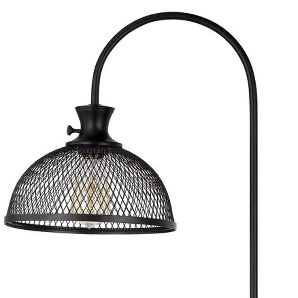 61" Black Adjustable Traditional Shaped Floor Lamp With Bronze Dome Shade HomeRoots