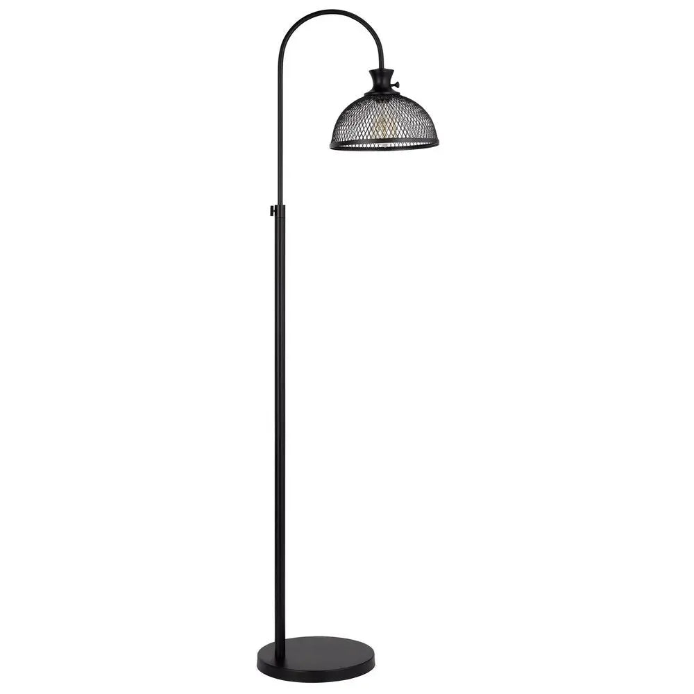61" Black Adjustable Traditional Shaped Floor Lamp With Bronze Dome Shade HomeRoots