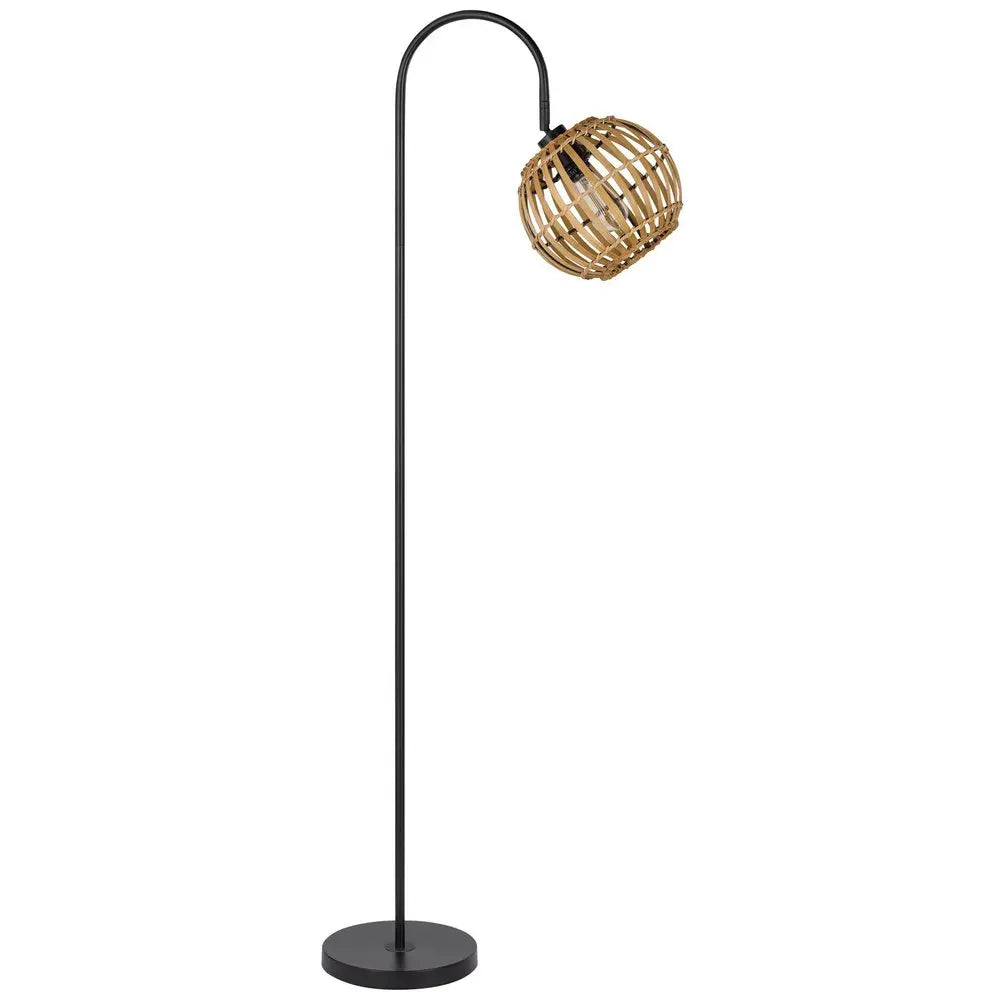 63" Black Traditional Shaped Floor Lamp With Brown Globe Shade HomeRoots