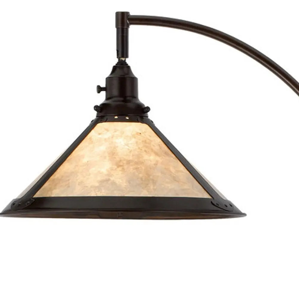 65" Bronze Traditional Shaped Floor Lamp With White Empire Shade HomeRoots