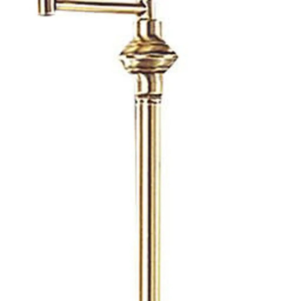 59" Bronze Metal Swing Arm Floor Lamp With Beige Fabric Empire Shade HomeRoots