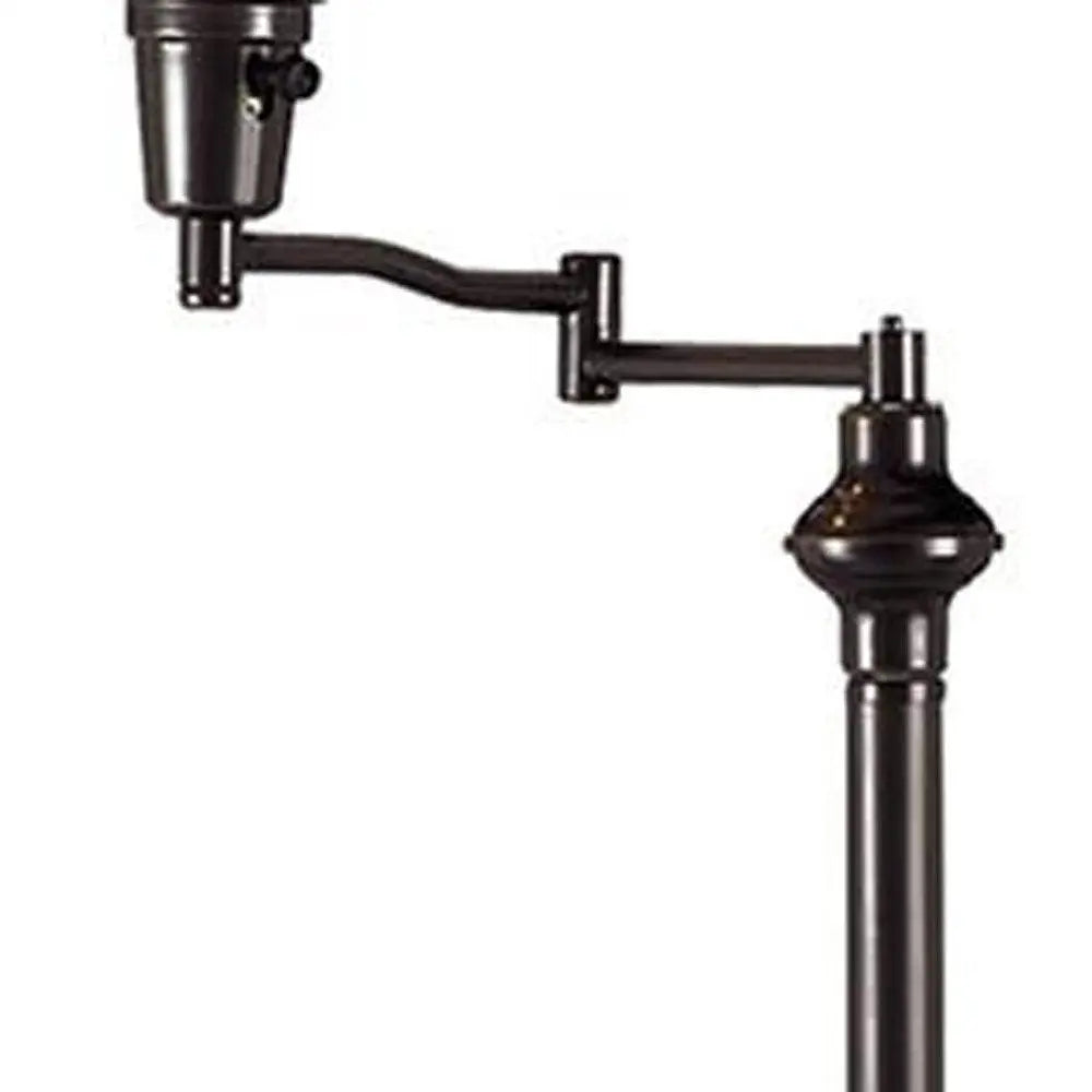 59" Bronze Swing Arm Floor Lamp With Beige Empire Shade HomeRoots