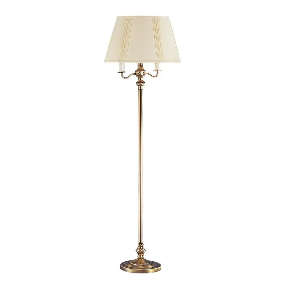 60" Bronze Four Light Traditional Shaped Floor Lamp With Beige Square Shade HomeRoots