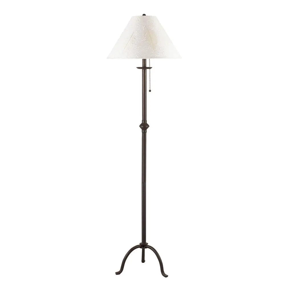 57" Black Traditional Shaped Floor Lamp With White Empire Shade HomeRoots