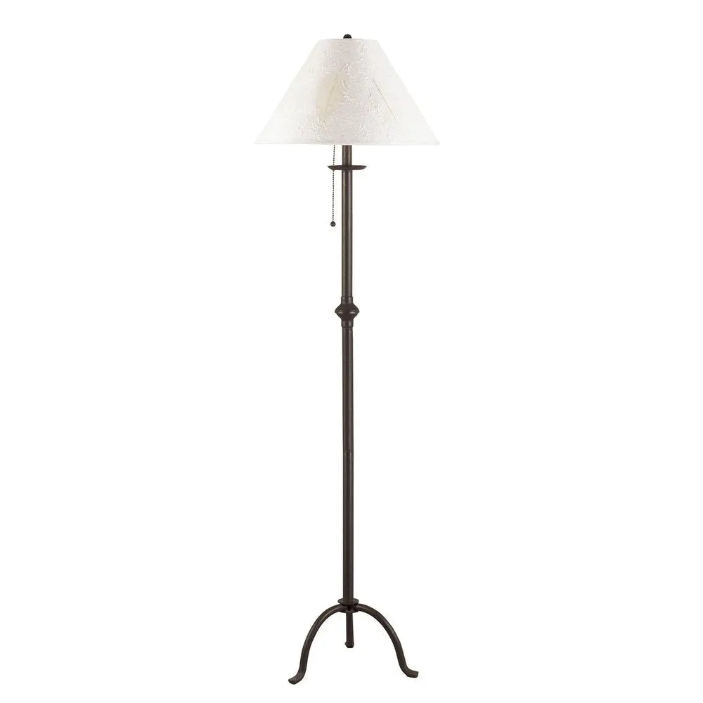 57" Black Traditional Shaped Floor Lamp With White Empire Shade HomeRoots