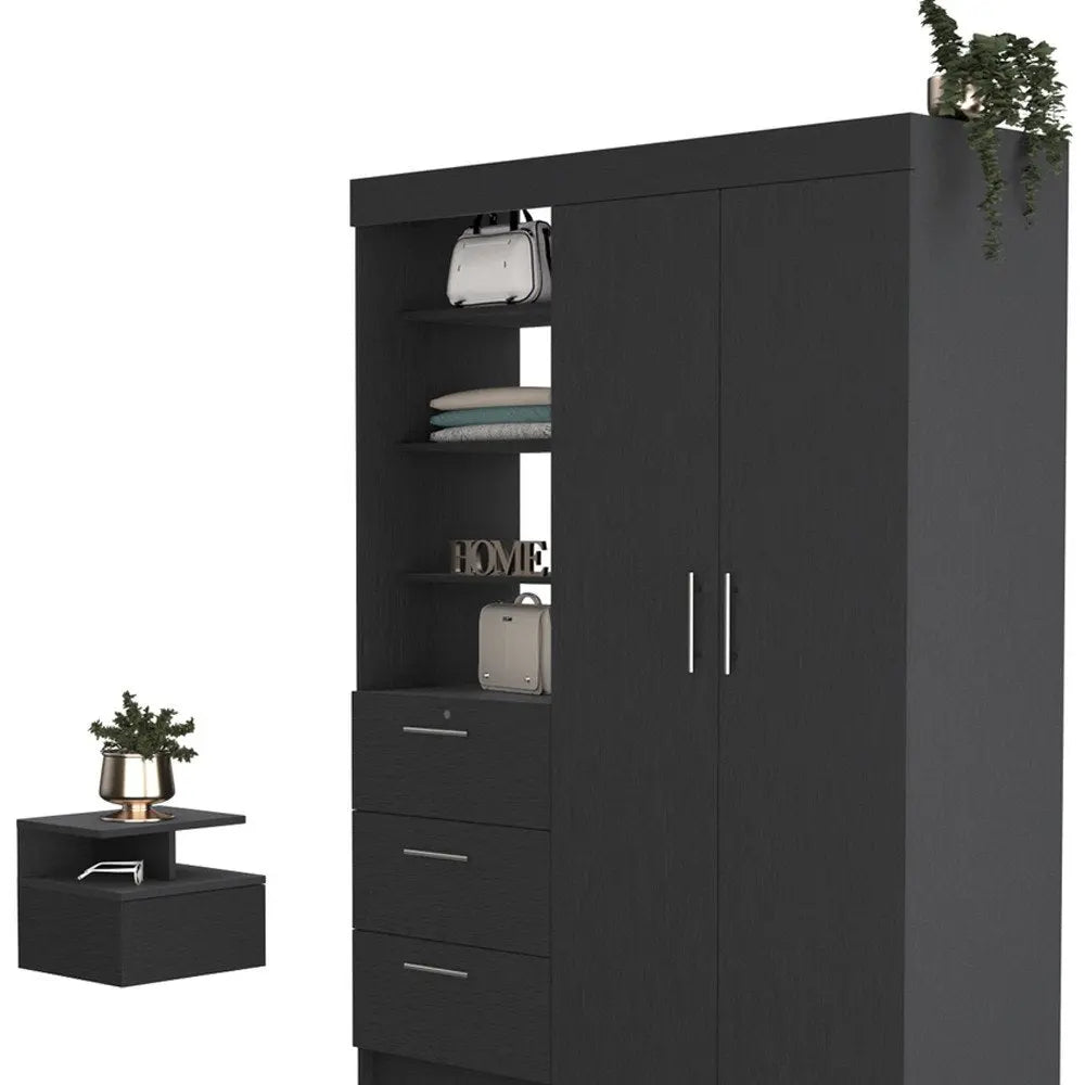 Two Piece Black Bedroom Set HomeRoots