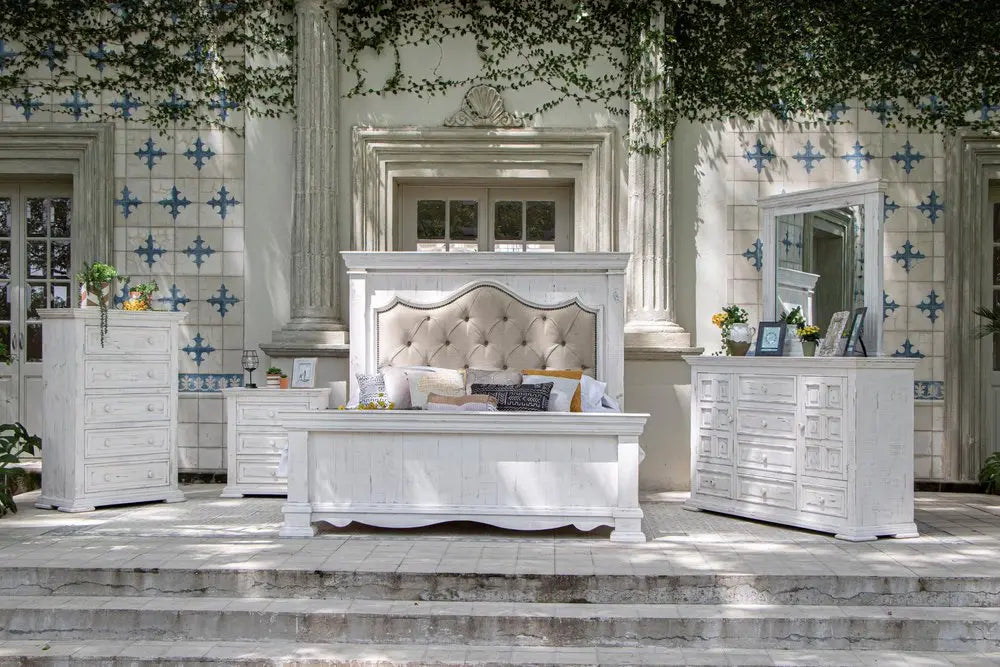 32" White Solid Wood Three Drawer Nightstand HomeRoots