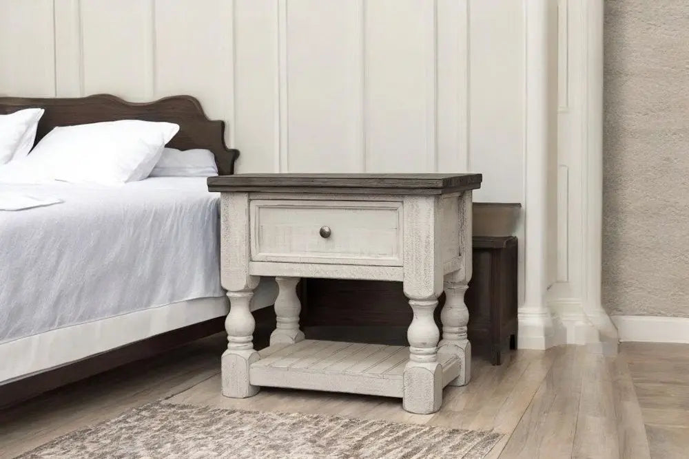 27" Ivory Solid Wood One Drawer Nightstand HomeRoots