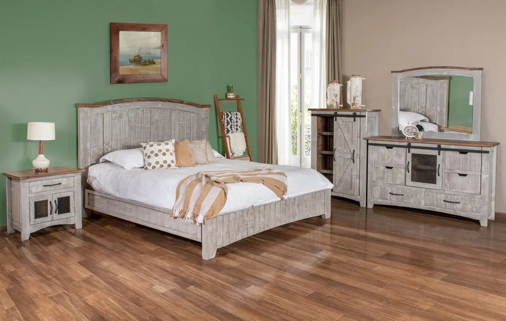 27" Gray Solid Wood One Drawer Nightstand HomeRoots