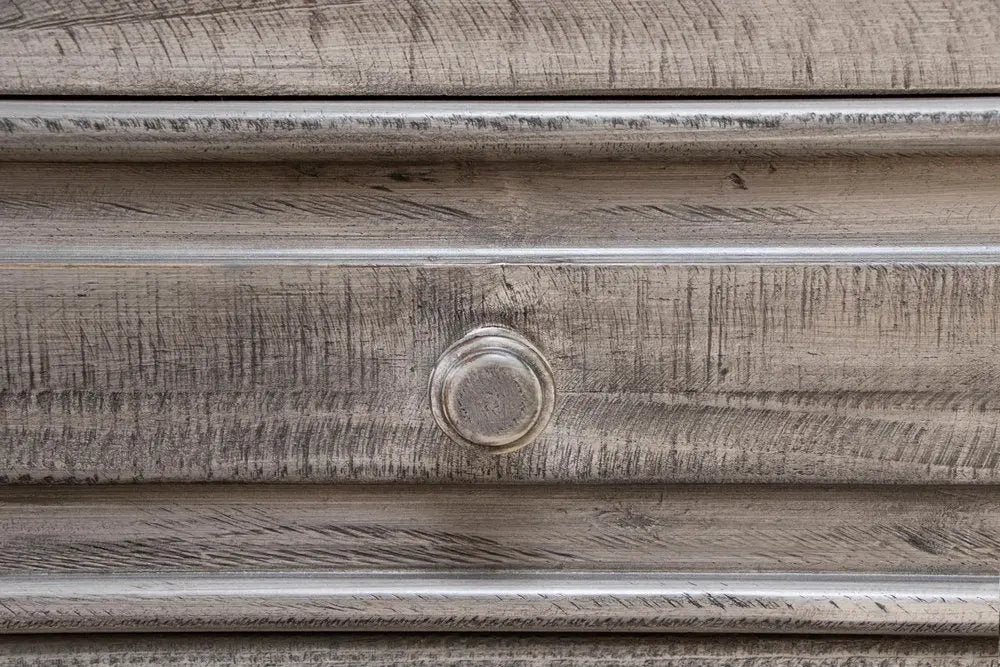 32" Gray Solid Wood Three Drawer Nightstand HomeRoots