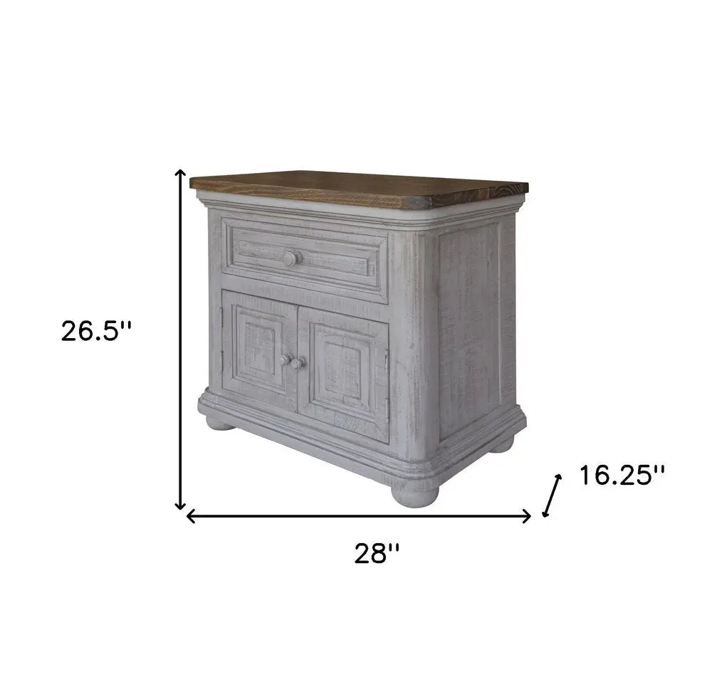 27" Gray One Drawer Nightstand HomeRoots