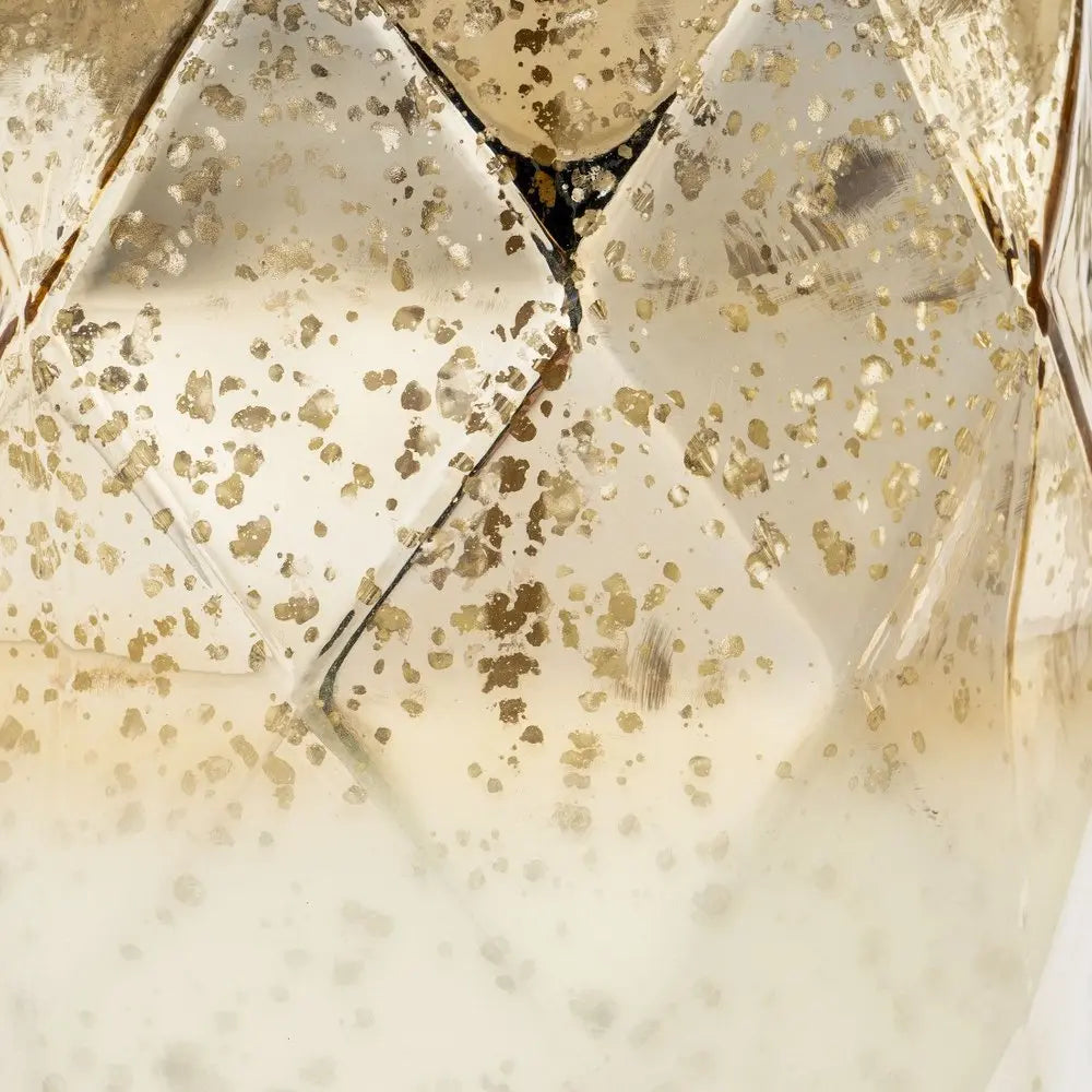 22" White and Gold Mercury Glass Table Lamp With White Cone Shade HomeRoots