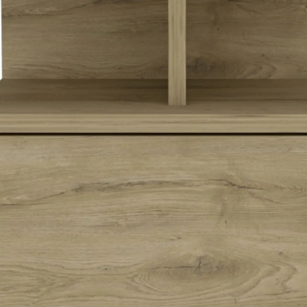 12" Beige Wood One Drawer Nightstand HomeRoots