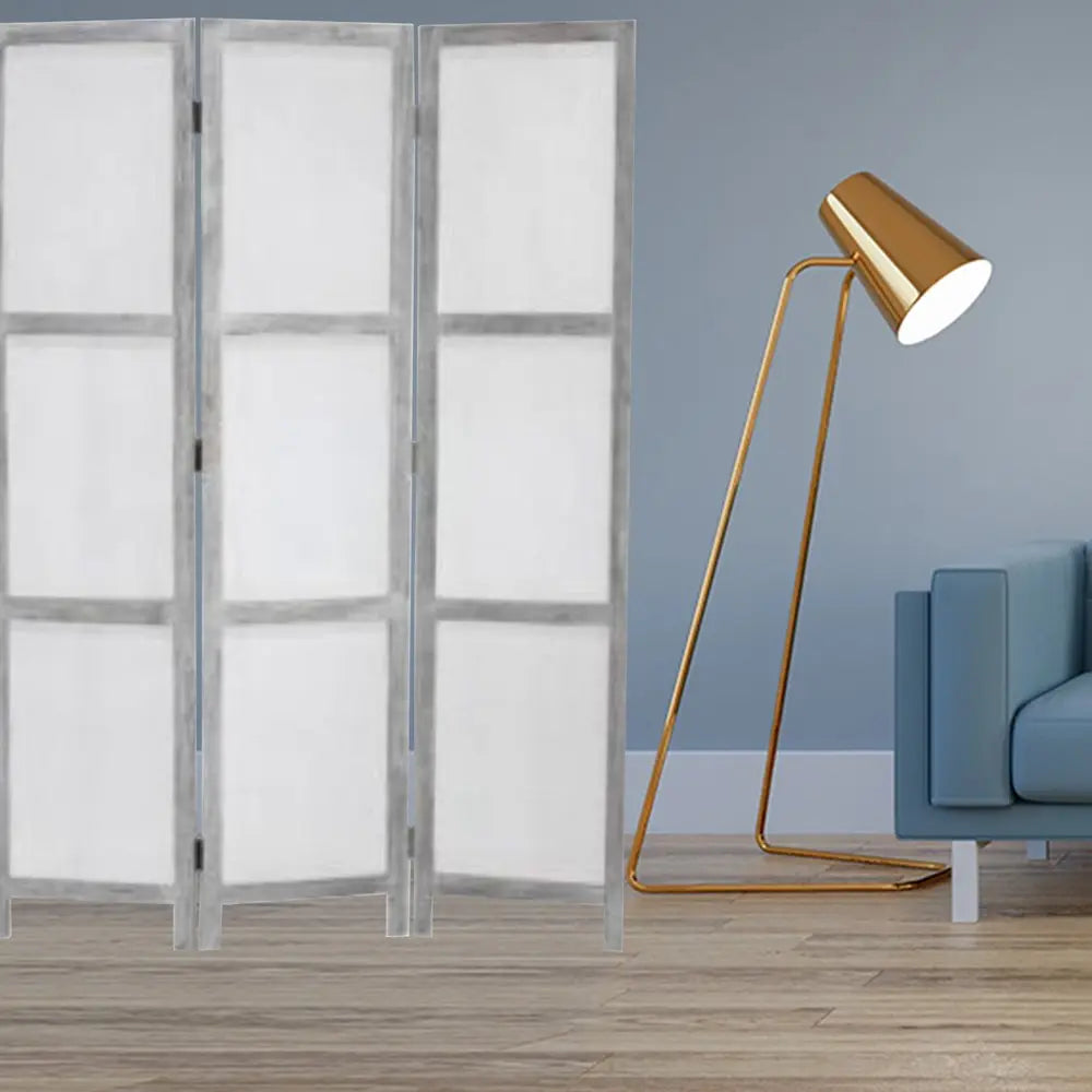 53" X 67" Gray Wood Breezer Mesh Screen - NOBLE HOME INTERIORS