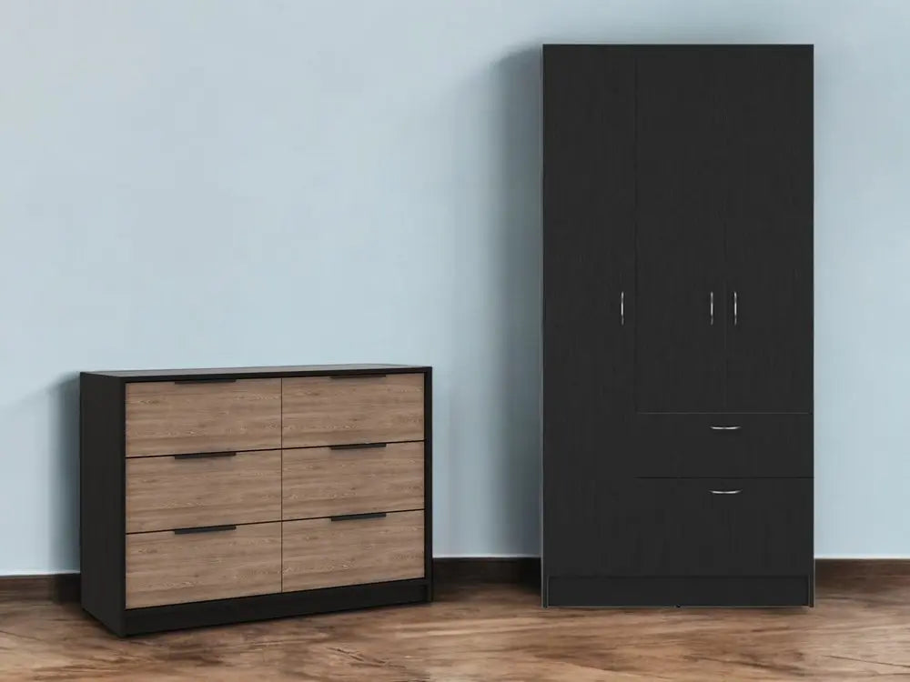 Two Piece Brown and Black Bedroom Set HomeRoots