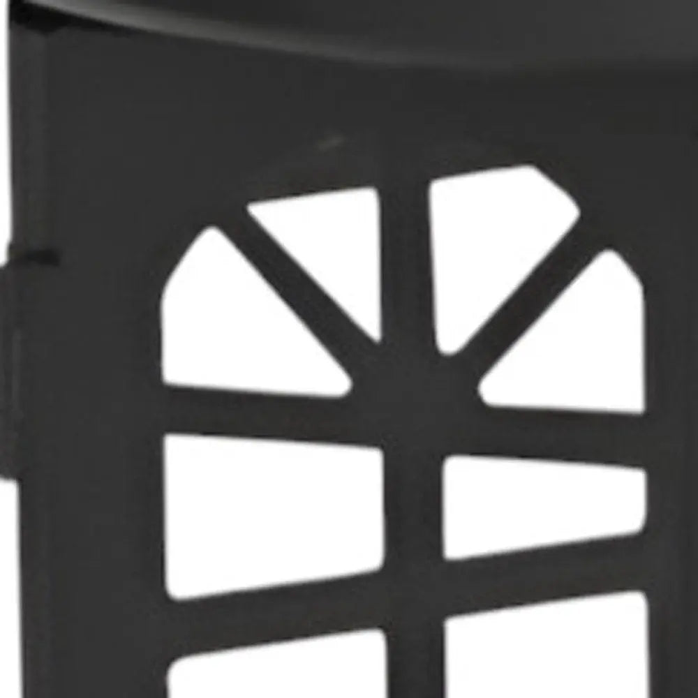 Set of Two Black Metal Celestial Tabletop Lantern Candle Holders HomeRoots