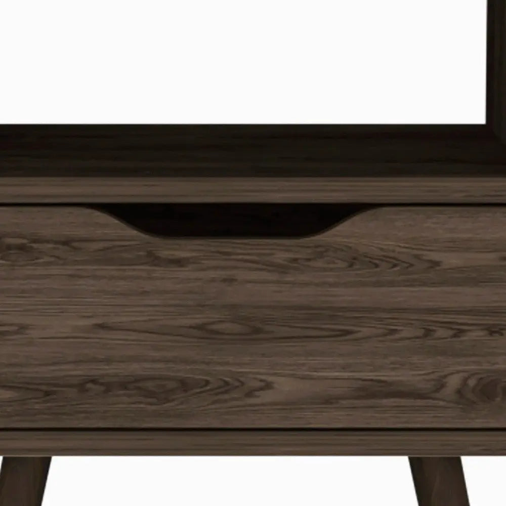 25" Brown Wood One Drawer Nightstand HomeRoots