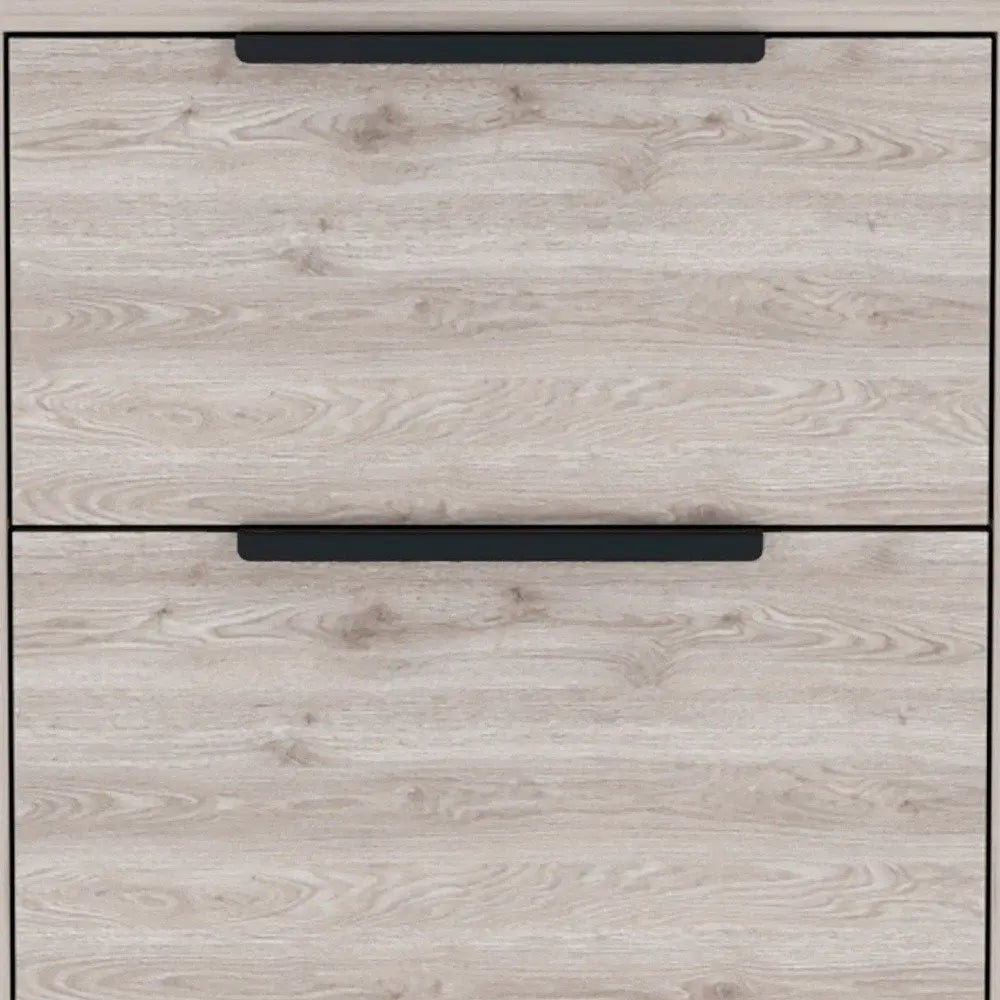 19" Light Gray Wood Two Drawer Nightstand HomeRoots