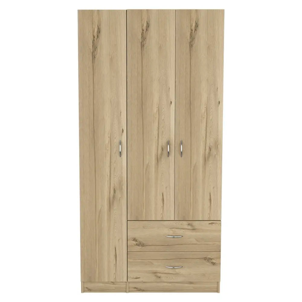 35" Oak Two Drawer Combo Dresser HomeRoots