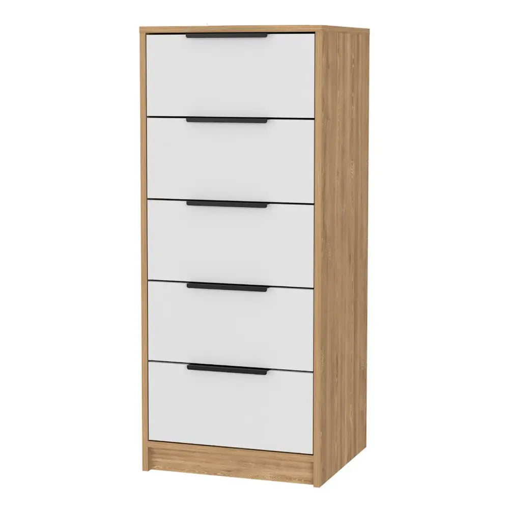 28" White and Gray Three Drawer Dresser HomeRoots