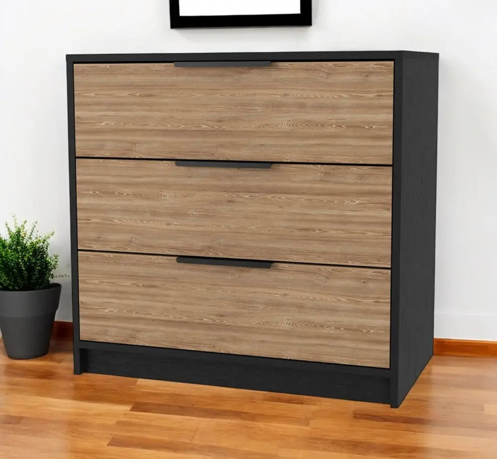 28" Oak Three Drawer Dresser HomeRoots