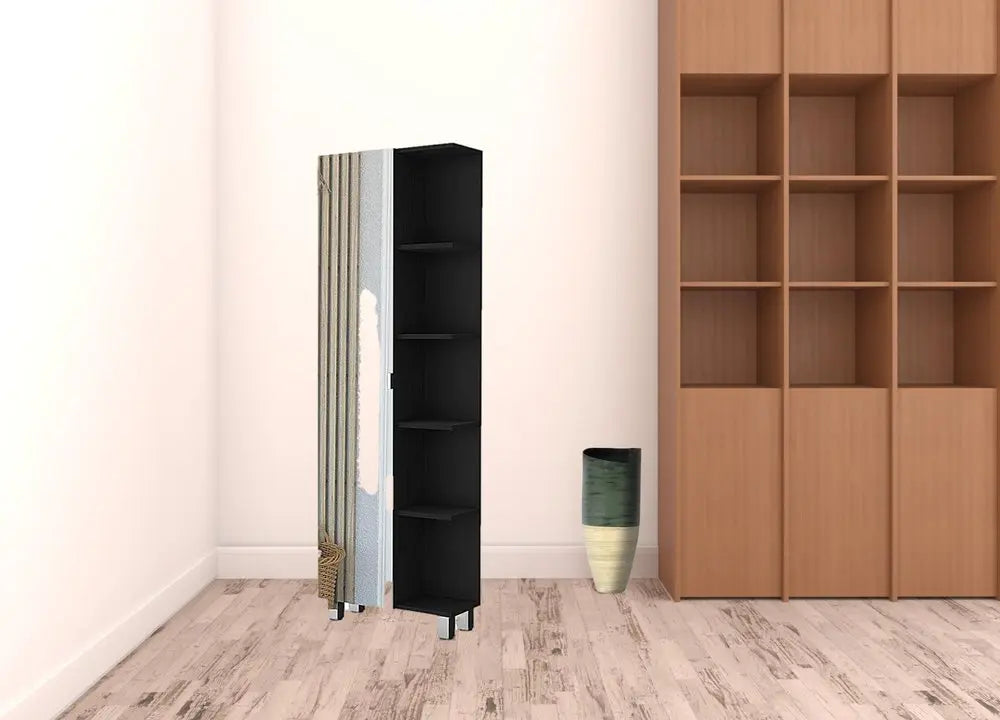 20" Black Accent Cabinet With Nine Shelves HomeRoots